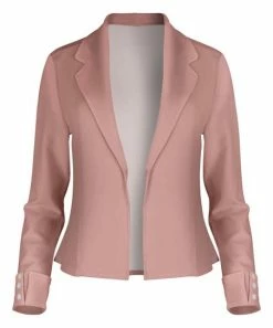 Lily | Light Pink Notch-Lapel Blazer - Women