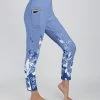 Lily | Blue & White Floral Butterfly Pocket Leggings - Plus