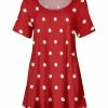 Lily | Red & White Polka Dot Scoop Neck Tunic - Women & Plus