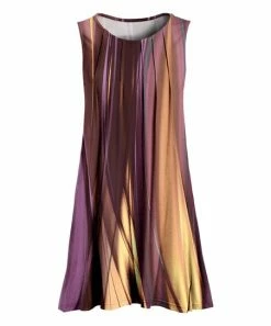 Lily | Pink & Yellow Brushstroke Pleated Sleeveless Tunic - Plus