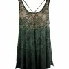 Lily | Green & Beige Ombré Scrollwork Crisscross-Back Sleeveless Tunic - Plus