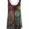 Lily | Black & Burgundy Paisley Crisscross-Back Sleeveless Tunic - Women & Plus