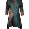 Lily | Teal & Coral Abstract Sidetail Tunic - Plus