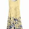 Lily | Yellow & Blue Floral Pleated Sleeveless Tunic - Women