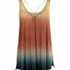 Lily | Teal & Rust Ombré Crisscross-Back Sleeveless Tunic - Women