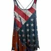 Lily | Navy & Red American Flag Crisscross-Back Sleeveless Tunic - Plus