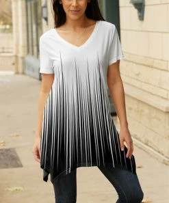 Lily | Black & White Abstract Sidetail Tunic - Women & Plus