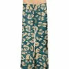 Lily | Blue & Beige Leopard Wide Leg Palazzo Pants - Women