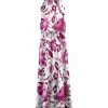 Lily | Pink & White Floral Ruched-Neck Blouson Maxi Dress - Plus