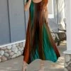 Lily | Rust & Turquoise Ombré Short-Sleeve Handkerchief Maxi Dress - Plus