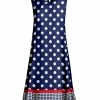 Lily | Navy & Red Polka Dot Sleeveless A-Line Midi Dress - Plus