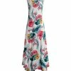 Lily | Teal & Pink Floral Sleeveless Handkerchief-Hem Maxi Dress - Women