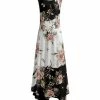 Lily | Black & Pink Floral Sleeveless Handkerchief-Hem Maxi Dress - Plus