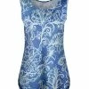 Lily | Blue & White Abstract Paisley Hi-Low Tank - Women