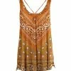Lily | Orange & White Paisley Scoop Neck Sleeveless Tunic - Plus