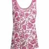 Lily | Pink & White Floral Scoop Neck Tank - Plus