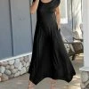 Lily | Black Pocket Handkerchief Maxi Dress - Plus