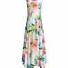 Lily | White & Pink Floral Handkerchief Maxi Dress - Women