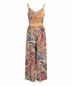 Lily | Orange & Blue Swirl Jumpsuit - Women