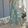 Lily | Turquoise & Rose Floral Pocket Handkerchief Maxi Dress - Women
