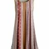 Lily | Taupe & Brown Patchwork Stripe Pleated Sleeveless Tunic - Plus