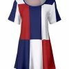 Lily | Navy & Red Color Block Scoop Neck Tunic - Women