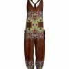 Lily | Brown & Garnet Abstract Harem Jumpsuit - Women