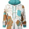 Lily | Brown & Blue Floral Pocket Hoodie - Women