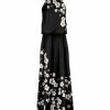 Lily | Black & Yellow Floral Blouson Maxi Dress - Plus