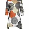 Lily | Rust & Gray Circles Sidetail Tunic - Women