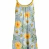 Lily | Blue & Yellow Floral Sleeveless Swing Tunic - Plus