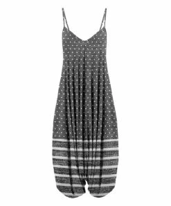 Lily | Black & White Dot Harem-Style Jumpsuit - Plus