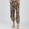 Lily | Beige & Brown Floral Pocket Harem Pants - Women