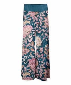 Lily | Teal & Pink Floral Palazzo Pants - Women