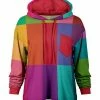 Lily | Red & Purple Color Block Chest-Pocket Hoodie - Women