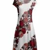 Lily | White & Red Floral Cap-Sleeve A-Line Dress - Women