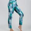 Lily | Turquoise & Blue Patchwork Pocket High-Waist Leggings - Women