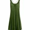 Lily | Green Strappy-Back Sleeveless Dress - Plus
