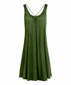 Lily | Green Strappy-Back Sleeveless Dress - Plus