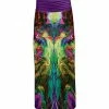 Lily | Purple & Green Abstract Shirred-Waist Maxi Skirt - Women