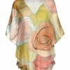 Lily | Beige & Rose Floral Cap-Sleeve V-Neck Tunic - Women & Plus