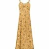 Lily | Yellow & Black Floral Twist-Front Sleeveless Maxi Dress