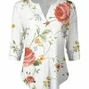 Lily | White & Rose Floral Notch Neck Tunic - Women