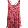 Lily | Red & Pink Floral Sleeveless Scoop Neck Tunic - Women