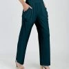 Lily | Navy Solid Pocket Pants - Plus
