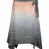 Lily | Gray & Coral Ombré Tie-Waist Handkerchief Skirt - Women