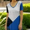 Lily | Black & Blue Dot Short-Sleeve V-Neck Tunic - Plus