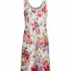 Lily | White & Pink Floral Scoop Neck Sleeveless A-Line Dress - Plus