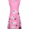 Lily | Pink & White Floral Sleeveless A-Line Dress - Women