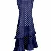 Lily | Blue & White Polka Dot Ruffled-Hem Sleeveless Dress - Women